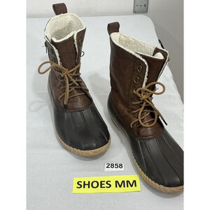 Men’s Atmosphere 10 Brown Faux Leather Lined Lace Up Ankle Boots